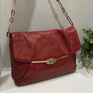 Coach Madison  Leather Flap Shoulder Bag Gold Hardware